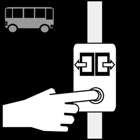 bus: open doors / open door of the bus